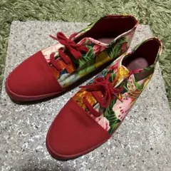 KENZO 花柄 ローカットスニーカー レッド 36.5のサムネイル