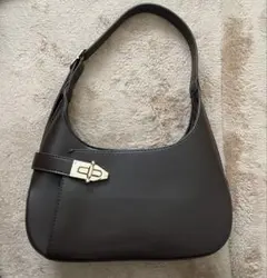 ブラウン レザー風 ハンドバッグ