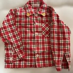 普*9様 ミキハウス 赤 チェック柄 長袖シャツ