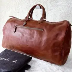 agnes b. アニエスベー　ボストンバッグ　オールレザー　本革　茶色　鍵付き