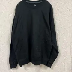 ATHLETIC WORKSスウェットL 黒裏起毛 ゆるだぼUS古着 無地春秋冬