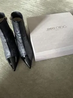 【美品】JIMMY CHOO 23.5cm ブーティ アンクルブーツ黒 箱あり