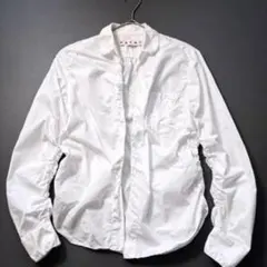 【近年モデル】MARNI　変形シャツブラウス ギャザー コットン100％ 白のサムネイル