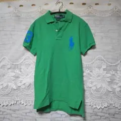 【POLO RALPH LAUREN】グリーン ポロシャツ 馬のロゴ 番号3