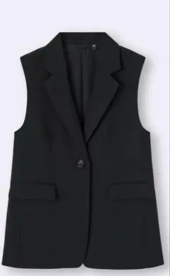 【美品】GU ベスト　ジレ　ジャケット ブラック　黒　Sサイズ