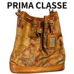 PRIMA CLASSE プリマクラッセ ショルダーバッグ 巾着 地図 キャメル