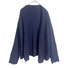 カーディガン ニット 羽織り シンプル パープル 日本製 size M