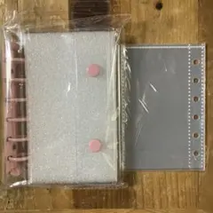 シール帳 A7 ピンク　クリア バインダー リフィル10枚付き