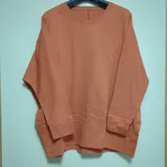 オレンジ ドルマン長袖 Tシャツ