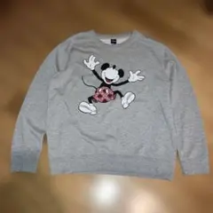 Disney ミッキーマウス スウェット グレー メンズ　XL 美品