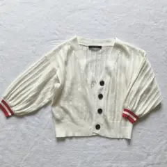 w closet ホワイト 五分袖カーディガン