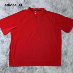 adidas ハーフジップ XL 赤 ロゴ