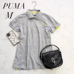 プーマ/ポロシャツ/ドット柄/ロゴ刺繍/コットン混/Mサイズ/スポーツ