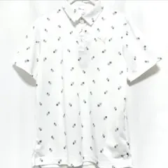 プーマ☆ゴルフ☆ポロシャツ☆ホワイト☆総柄☆マルチプリント☆半袖☆ラウンドウェア