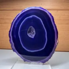 アゲート Agate 瑪瑙 メノウ スライス パープル 鉱物 標本 原石 天然石のサムネイル