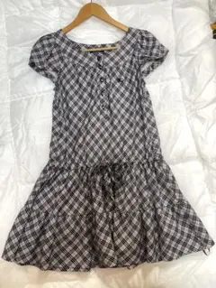 バーバリーブルーレーベル ワンピース ノバチェック ティアード フリル