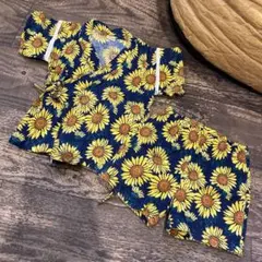 プティマイン　ひまわり甚平　100