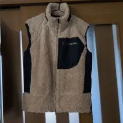 Columbia フリースベスト Mサイズ ベージュ/ネイビー