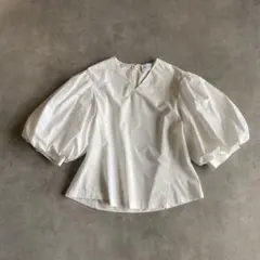 美品　ユナイテッドアローズ バルーンスリーブ　ブラウス　白　ホワイト