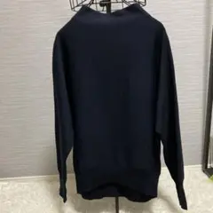 【グリーンレーベルリラクシング】ドルマン ハイネックニット ネイビー 紺