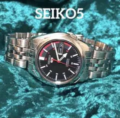 希少！SEIKO5 セイコー5 腕時計　稼動品　シルバー　黒文字盤