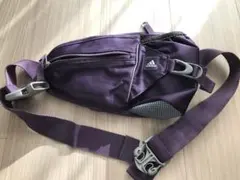 紫　adidas アディダス　ウェストバック