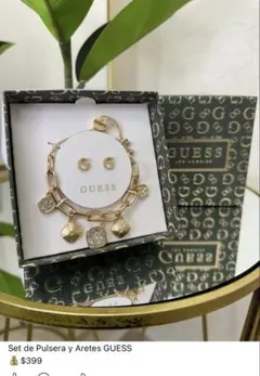 新品　箱入り　GUESS ブレスレット　ピアス　セット