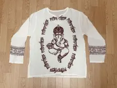 【新品】ガネーシャ柄キーネック長袖シャツ　クルタ　藤井風さん愛用