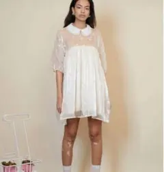 sisterjane 襟付きホワイトワンピース