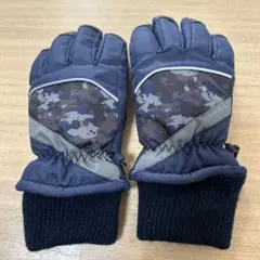ネイビー 迷彩柄 防寒手袋 5-6歳 スキー・スケート・雪遊び用