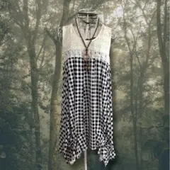 フェアリーグランジ Y2K axesfemme レース ギンガム チュニック