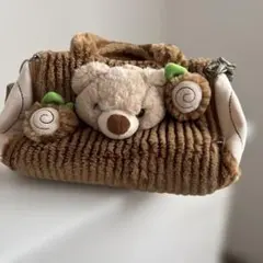 くまのぬいぐるみ付き ショルダーバッグ ブラウンのサムネイル