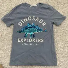 H&M 恐竜スパンコール Tシャツ 134/140