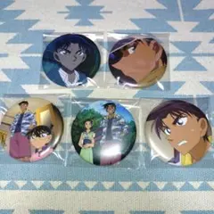 名探偵コナン　コナンプラザ　平次　コナン　和葉　缶バッジA B C D