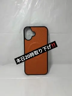 シュリンクレザー 本革 iPhone16 Plus MagSafe オレンジ