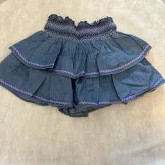 アナスイミニ フリル　キュロット ショートパンツ デニム　130 刺繍