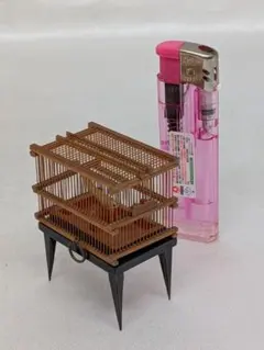 270、【限定】極小 細密 希少品 宮岡聖天斎作 御殿籠(竹ミニ鳥籠