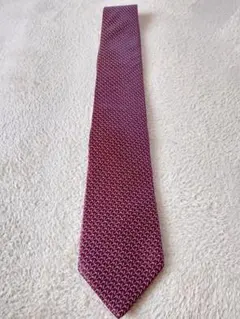 LANVIN 幾何学模様 ネクタイ ワインレッド