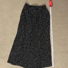 【値下げ】WEGO ドット 白黒 プリーツ スカート ロングスカート