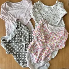 95 冬用　長袖　ロンパース 肌着　キルト