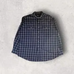 Polo By Ralph Lauren チェックシャツ ネイビー XXL 古着