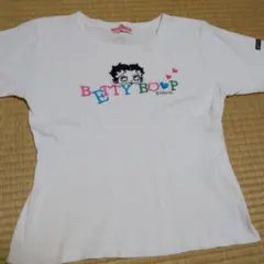 Betty Boop ベティーブープ 半袖Tシャツ ホワイト カラフル刺繍　MLのサムネイル