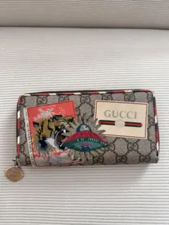 GUCCI GGスプリーム ラウンドファスナー 長財布