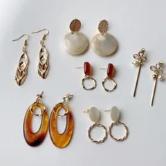 アクセサリー６点セット／ピアス・大人可愛い／毎日コーデに　ゴールド