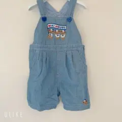 MIKI HOUSE デニムオーバーオール　サロペット　ミキハウスベア　M
