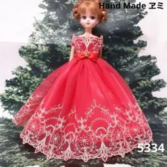 レッド&ゴールドドレス　5334