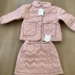 アプレレクール　ハート模様キルティングジャケットとスカートセット　110cm