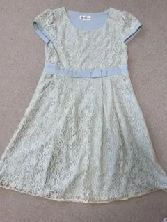 スウィートマミー　レースのマタニティワンピース　ドレス　授乳服　サイズM 水色