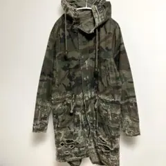 smoke rise コート　ミリタリー　モッズコート　ダメージ加工　一点物