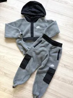 NIKE キッズ ボア セットアップ グレー ブラック　XS